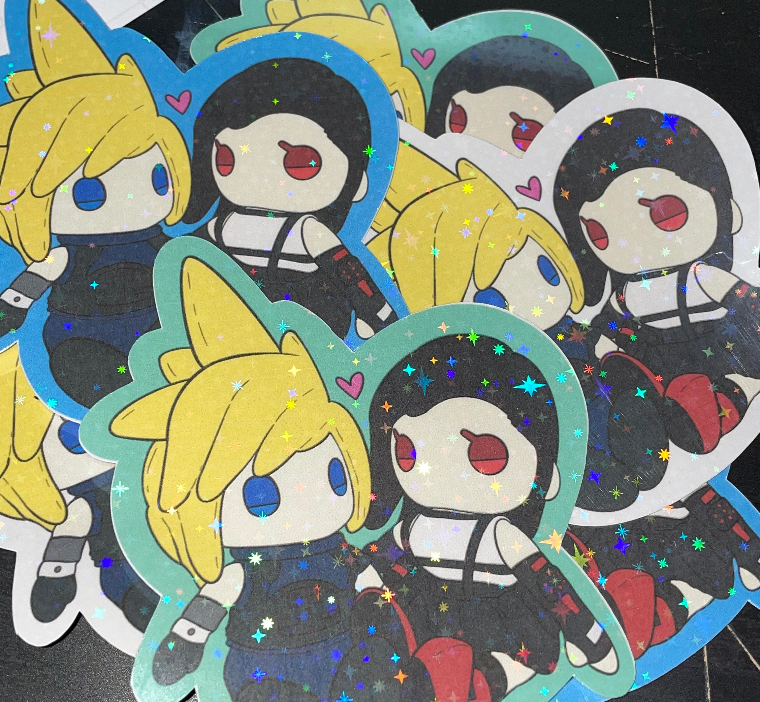Final Fantasy VII FF7 Chibi Cloti Cloud Strife Tifa Lockhart Sticker ...