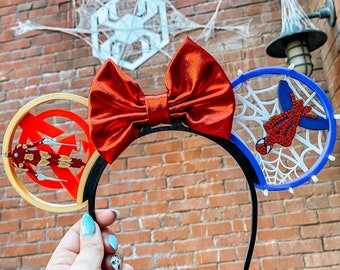 Swinging Hero Ears | Marvel Disney Ears | Iron Man | Spider-Man | *Bow Sold Separately *