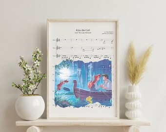Little Mermaid Kiss the Girl Sheet Music Art
