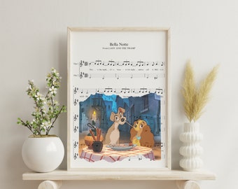 Lady and the Tramp Bella Notte Sheet Music Art