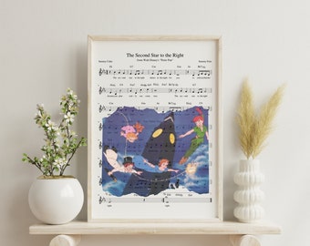 Peter Pan Second Star to the Right Sheet Music Art