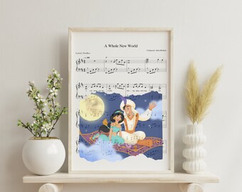 Aladdin A Whole New World Sheet Music Art