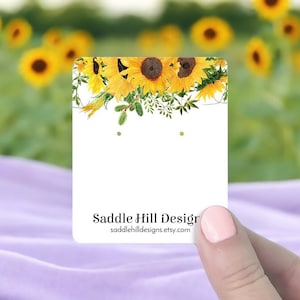 Earring Cards | Custom Earring Cards | Necklace Cards | Jewelry Tags | Jewelry Cards | Sunflower Garden Design | D00071-01
