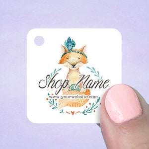 Custom Hang Tags for Jewelry Packaging, Price Tags, Custom Product Packaging, Hang Tags, Jewelry Packaging, Boho Fox, D00018-04