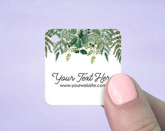 Custom Hang Tags, Jewelry Tags, Personalized Tags, Price Tags, Merchandise Tags, Jewelry Packaging, 1 1/2" 120 Pcs, Green Ferns, D00073-04