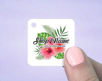 Custom Hang Tags for Jewelry Packaging, Price Tags, Custom Product Packaging, Jewelry Packaging and Supplies, Tropical Hibiscus, D00009-04