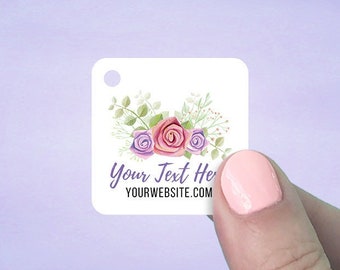 Custom Hang Tags, Jewelry Tags, Personalized Tags, Price Tags, Merchandise Tags, Jewelry Packaging, 1 1/2" 120 Pcs, Pastel Roses, D00024-04
