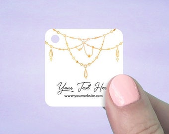 Custom Hang Tags for Jewelry Packaging, Price Tags, Custom Product Packaging, Jewelry Packaging and Supplies, Gold Bead, D00001-04