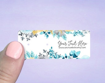 Stud Earring Cards, Personalized Set of 105 2 1/2 x 1" Mini Earring Cards with Blue & Gold Floral Design Included, D00028-02