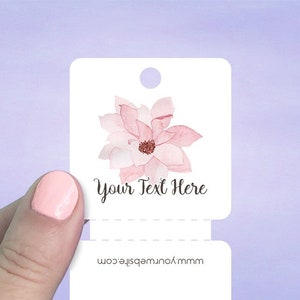 Custom Fold Over Tags 45 pcs, Hang Tags, Personalized Tags, Price Tags, Necklace Tags, Bracelet Tags, Magnolia Design, D00036-06