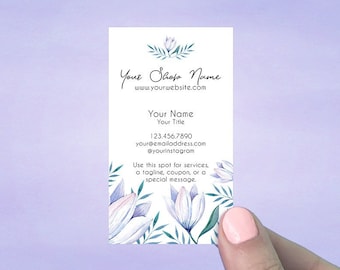 Business Cards, Personalized Business Cards, Custom Business Cards, Social Media Card, Wedding Floral Design, 72 Pcs, D00016-10