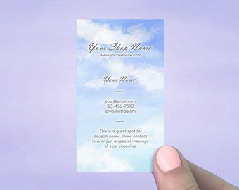 Watercolor Sky Business Cards, Personalized Business Cards, Custom Business Cards, Calling Card, Social Media Card, 72 Pcs D00051-10