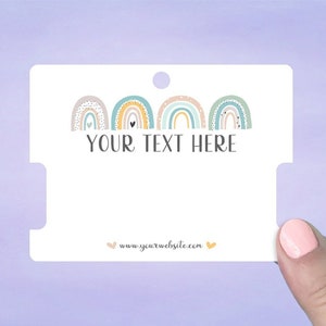 Personalized Hanging Bracelet Cards, Display Cards Printed with Pastel Rainbow Design and Text, 4 x 3" Package of 36 Cards, D00048-25