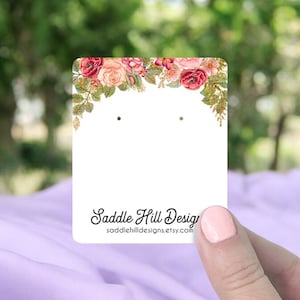 Earring Cards, Necklace Cards, Jewelry Display Cards, Earring Display Cards, Gold Leaves & Roses Design, D00015-01