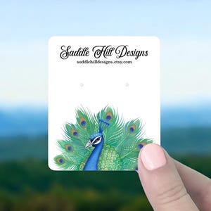 Jewelry Cards, Earring Cards, Earring Display, Custom Jewelry Packaging, Custom Earring Cards, Earrings Holder, Peacock Design, D00046-01