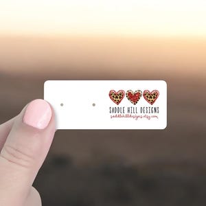 Mini Earring Cards 105 pcs, Earring Cards, Stud Cards, Stud Earring Card, Jewelry Display Cards, Leopard Hearts Design, D00043-02