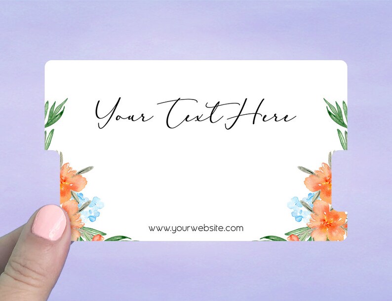 Choker Display Cards Orange Floral Design Personalized Necklace Cards Custom Choker Cards 30 pcs Jewelry Display Cards D00035-08