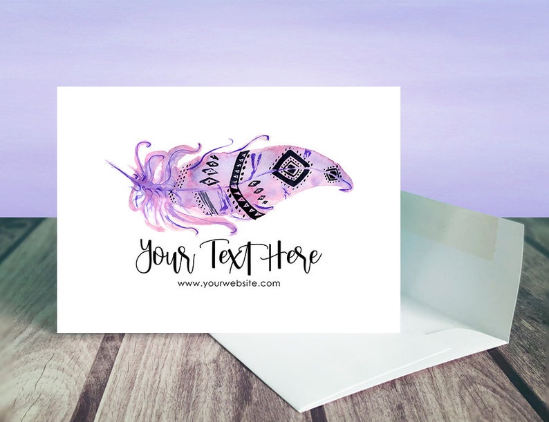 D00042-11 Tribal Feather Design A1 Cards and Envelopes 12 pcs Custom Note Cards with Envelopes