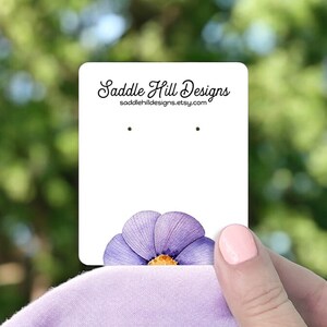 Jewelry Cards, Earring Cards, Earring Display, Custom Jewelry Packaging, Custom Earring Cards, Earrings Holder, Purple Flower, D00027-01