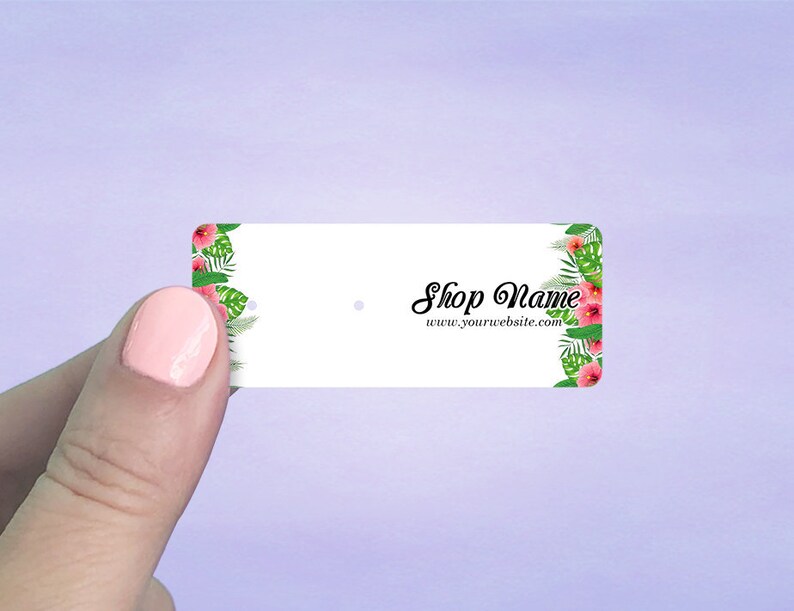Tropical Hibiscus Design Earring Cards Jewelry Display Cards Mini Earring Cards 110 pcs D00009-02 Stud Earring Card Stud Cards