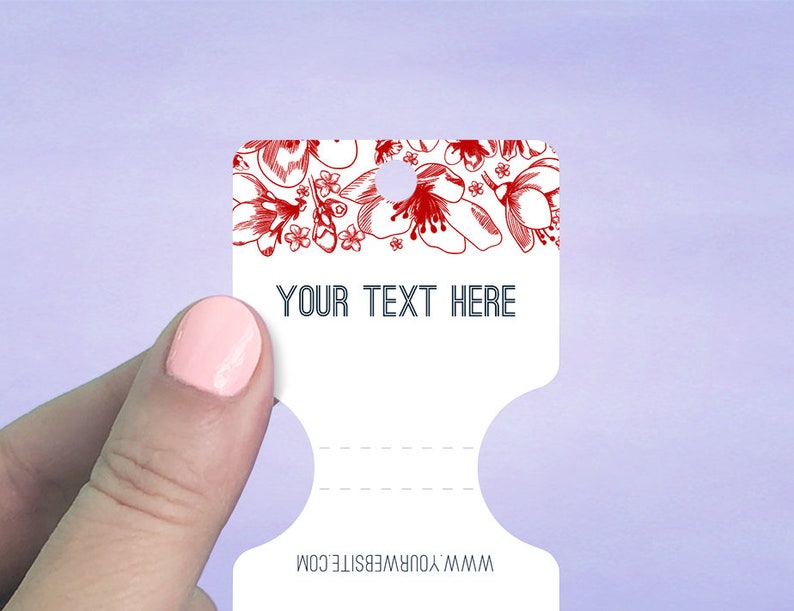 D00101-05 Small Custom Fold Over Tags 60 pcs Personalized Tag Bracelet Tag Hang Tag Red /& Navy Tropical Design Necklace Tag Price Tag