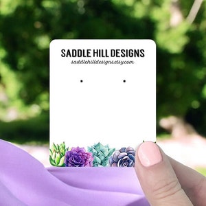 Jewelry Cards, Earring Cards, Earring Display, Custom Jewelry Packaging, Custom Earring Cards, Earrings Holder, Succulent Garden, D00019-01