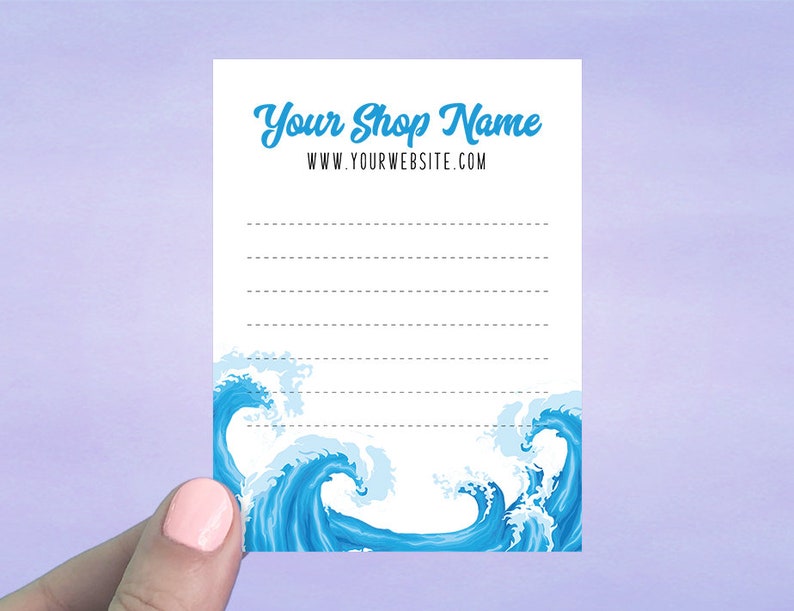 Flat Note Cards 36 pcs D00022-12 Ocean Waves Design Lined Note Cards Custom Note Cards