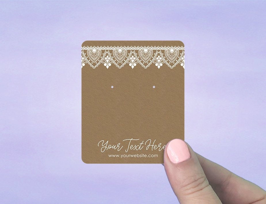 Kraft & White Lace Earring and Jewelry Display Cards, D00085-01