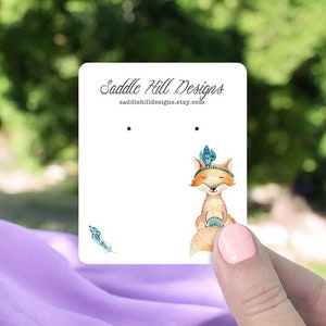 Jewelry Cards, Earring Cards, Earring Display, Custom Jewelry Packaging, Custom Earring Cards, Earrings Holder, Boho Fox, D00018-01
