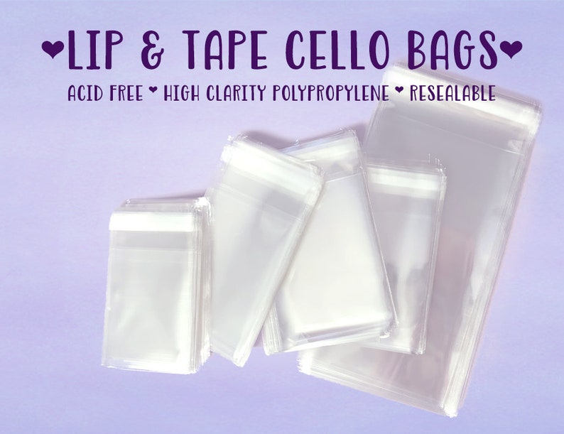 Crystal Clear Cello Bags Self Sealing Polypropylene Bags Lip Etsy