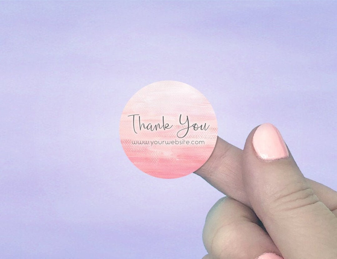 Custom Thank You Stickers 60 Pcs 1 1/2 Circle Etsy