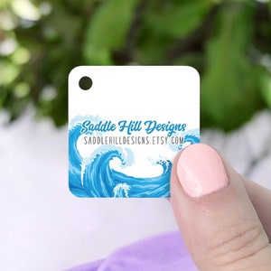 Custom Hang Tags for Jewelry Packaging, Price Tags, Custom Product Packaging, Hang Tags, Jewelry Packaging, Ocean Waves, D00022-04