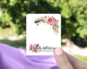 Personalized Earring Cards, Jewelry Display, Earring Holder, Jewelry and Product Packaging, Jewelry Holder, Feathers & Floral, D00008-01