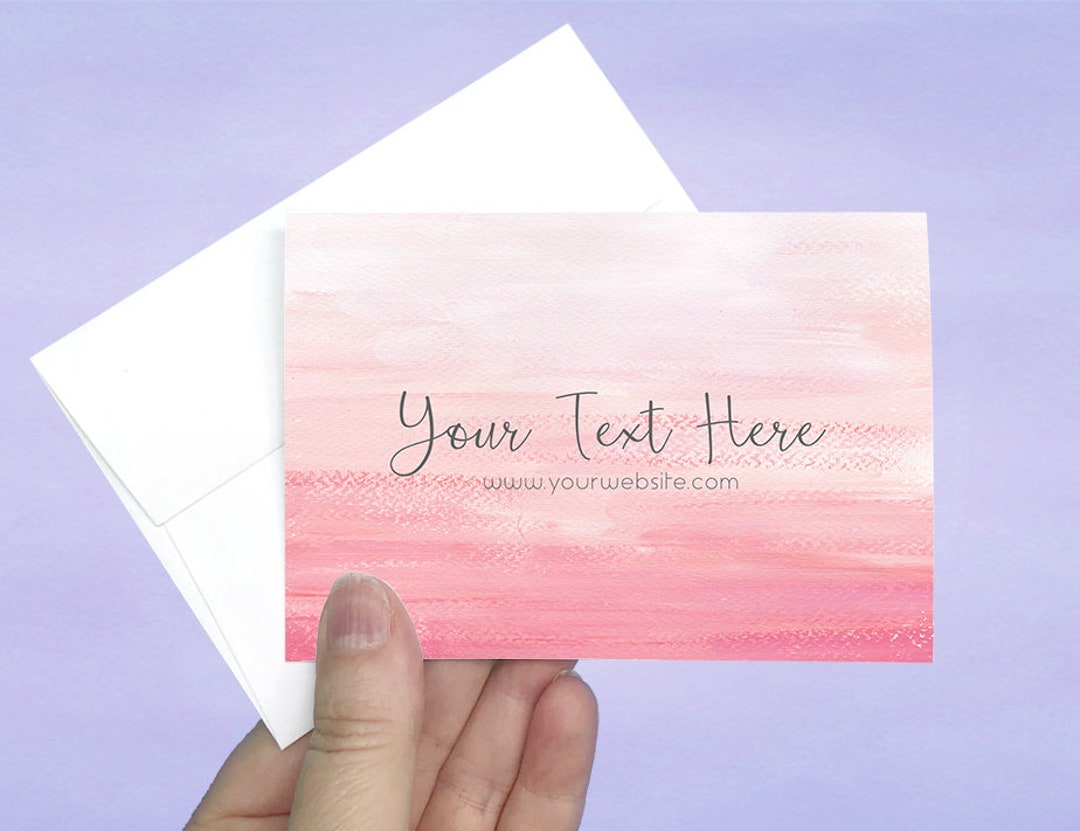 Custom Note Cards With Envelopes, 12 Pcs, A1 Cards and Envelopes, Pink