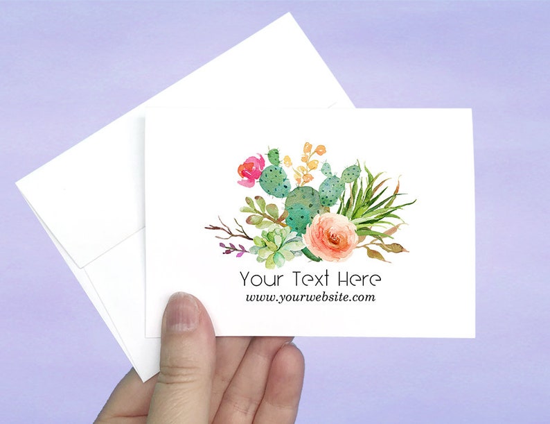 Cactus Garden Design 12 pcs D00005-11 A1 Cards and Envelopes Custom Note Cards with Envelopes