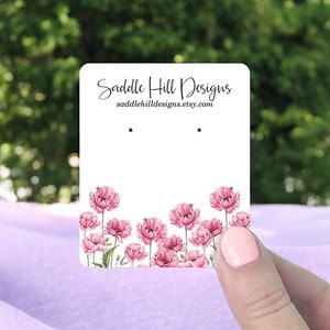 Pink Poppies Jewelry Display Cards, Earring Cards, Necklace Cards, D00023-01