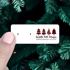 Christmas Mini Earring Cards 105 pcs, Earring Cards, Stud Cards, Stud Earring Card, Jewelry Display Cards, Buffalo Plaid Design, D00110-02