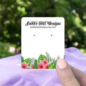 Jewelry Cards, Earring Cards, Earring Display, Custom Jewelry Packaging, Custom Earring Cards, Earrings Holder, Tropical Hibiscus, D00009-01