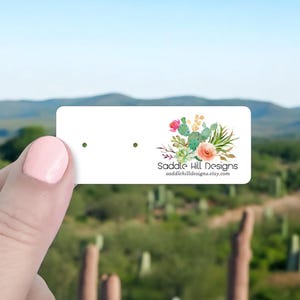 Mini Earring Cards 105 pcs, Earring Cards, Stud Cards, Stud Earring Card, Jewelry Display Cards, Cactus Garden Design, D00005-02