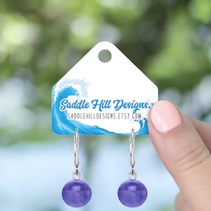 Mini cartes pour boucles d'oreilles à suspendre, Cartes pour boucles d'oreilles, Cartes pour boucles d'oreilles pendantes, Étiquettes pour boucles d'oreilles, 80 pcs 2 x 1 3/4", Design vagues de l'océan, D00022-16