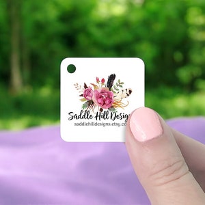 Custom Hang Tags, Jewelry Tag, Personalized Tag, Price Tag, Merchandise Tag, Jewelry Packaging, 1 1/2&quot; 120 Pcs, Feathers & Floral, D00008-04