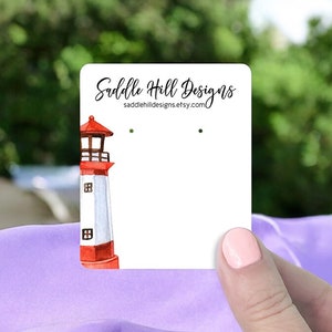 Jewelry Cards, Earring Cards, Earring Display, Custom Jewelry Packaging, Custom Earring Cards, Earrings Holder, Red Lighthouse, D00020-01