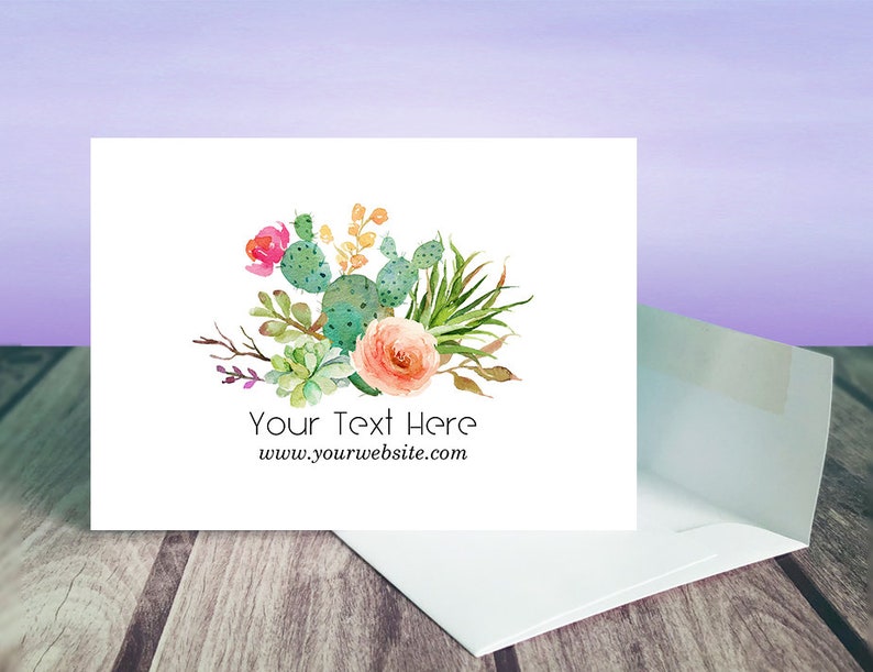 Cactus Garden Design 12 pcs D00005-11 A1 Cards and Envelopes Custom Note Cards with Envelopes