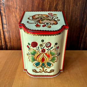 Vintage Mid Century Baret Ware Hinged Tin Box Made in England