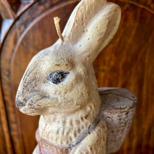 Vintage Bees Wax Large Standing Rabbit Candle  11 1/4&quot; Height