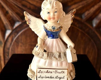 Rare September Sapphire-Truth Angel Girl Figurine