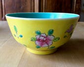 Famille Jaune Yellow Antique Chinese Export Set of 4 Bowls