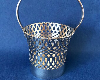 Napier Silver Plate Small Decorative Basket with Pierced Pattern