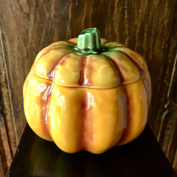 Olfaire Portugal Ceramic Pumpkin Small Tureen with Lid