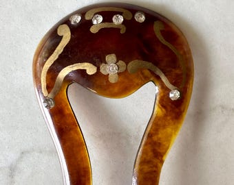Antique Hair Comb with Rhinestones